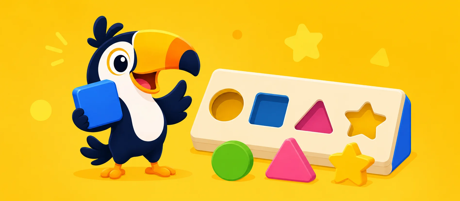 Tunecan with a colorful shape sorter